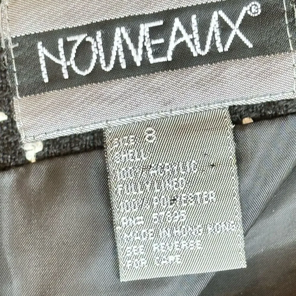 Nouveaux Pencil Lined Skirt Black & White Pattern Size 8